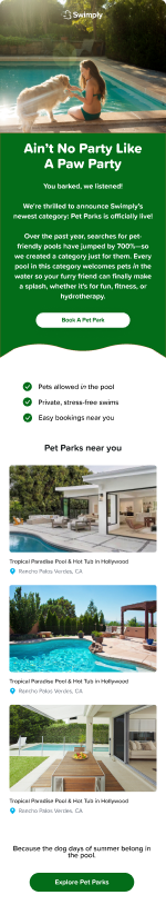 Pet Parks Email